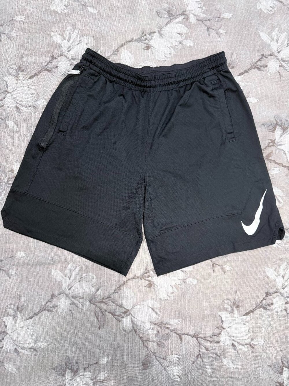 Nike Dri-FIT 2XL Black Basketball Shorts Big Swoosh Zip Pockets